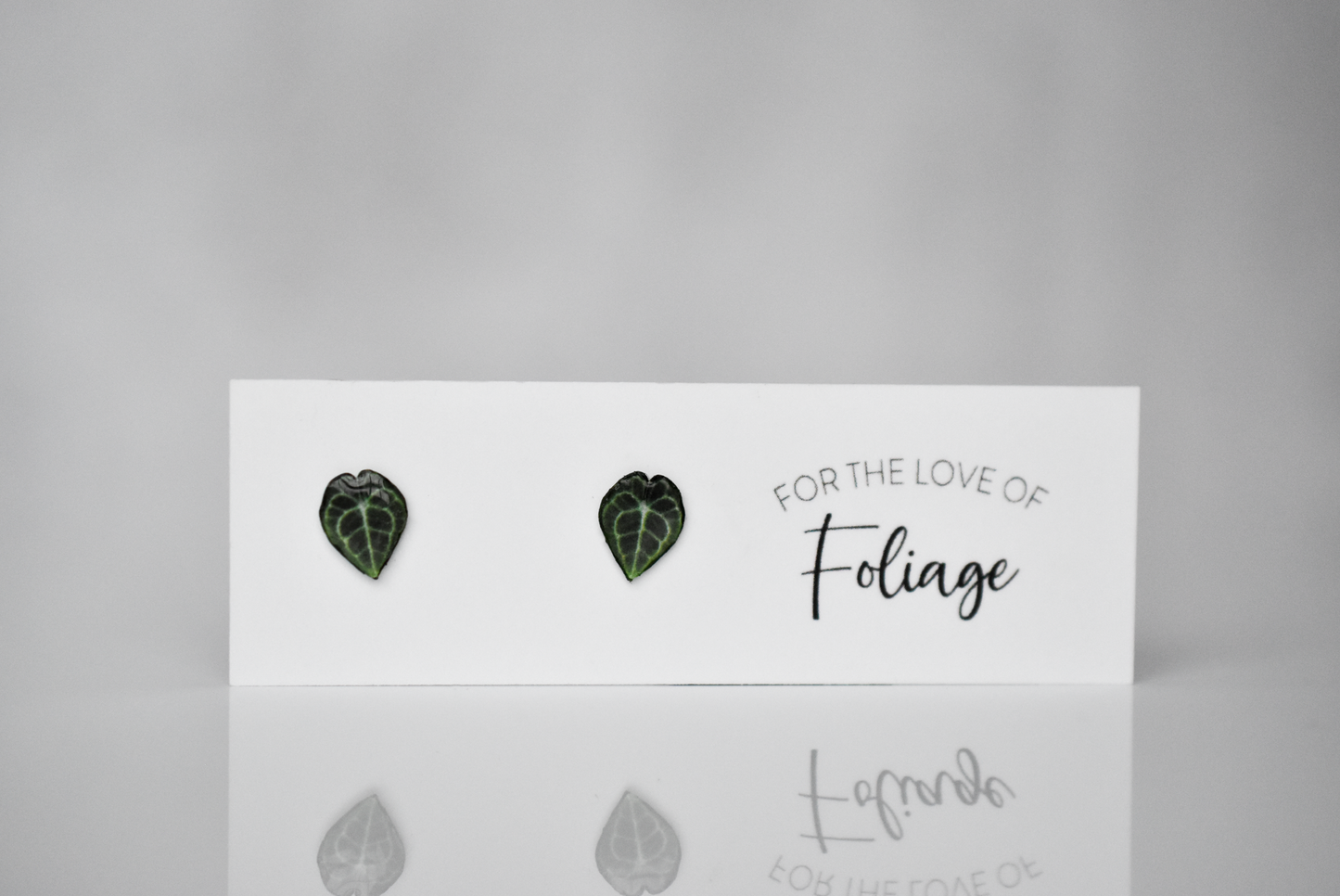 Anthurium Clarinervium Stud Earrings | Leaf Earrings