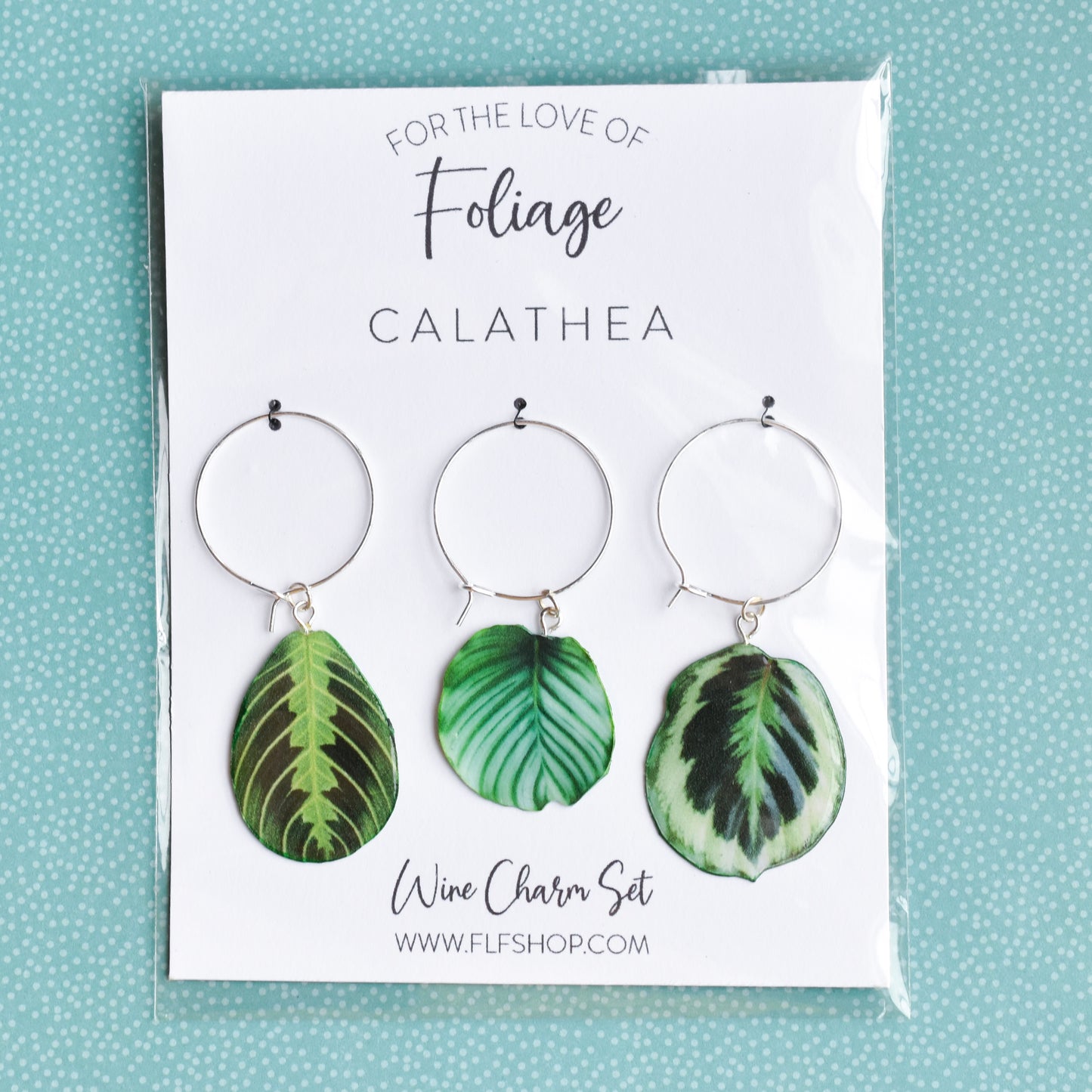 Calathea Wine Glass Charms (3pk)