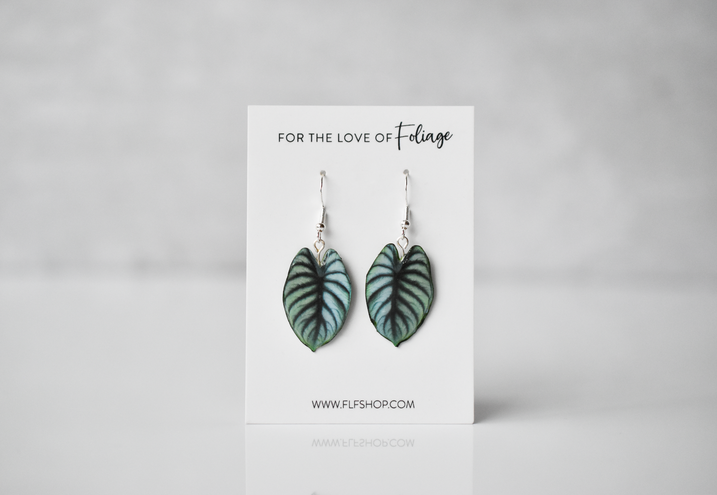 Alocasia Silver Dragon Plant Earrings | Leaf Earrings
