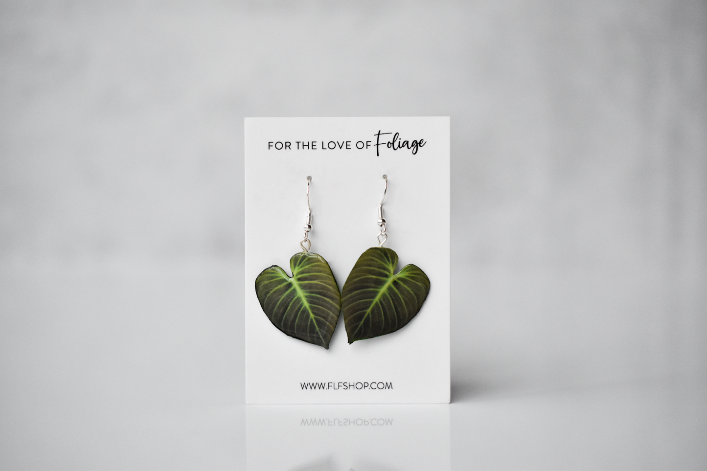 Philodendron El Choco Red || Handmade Leaf Earrings || Plant Earrings || Sterling Silver Earrings