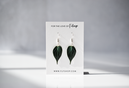 Philodendron Micans Plant Earrings | Leaf Earrings
