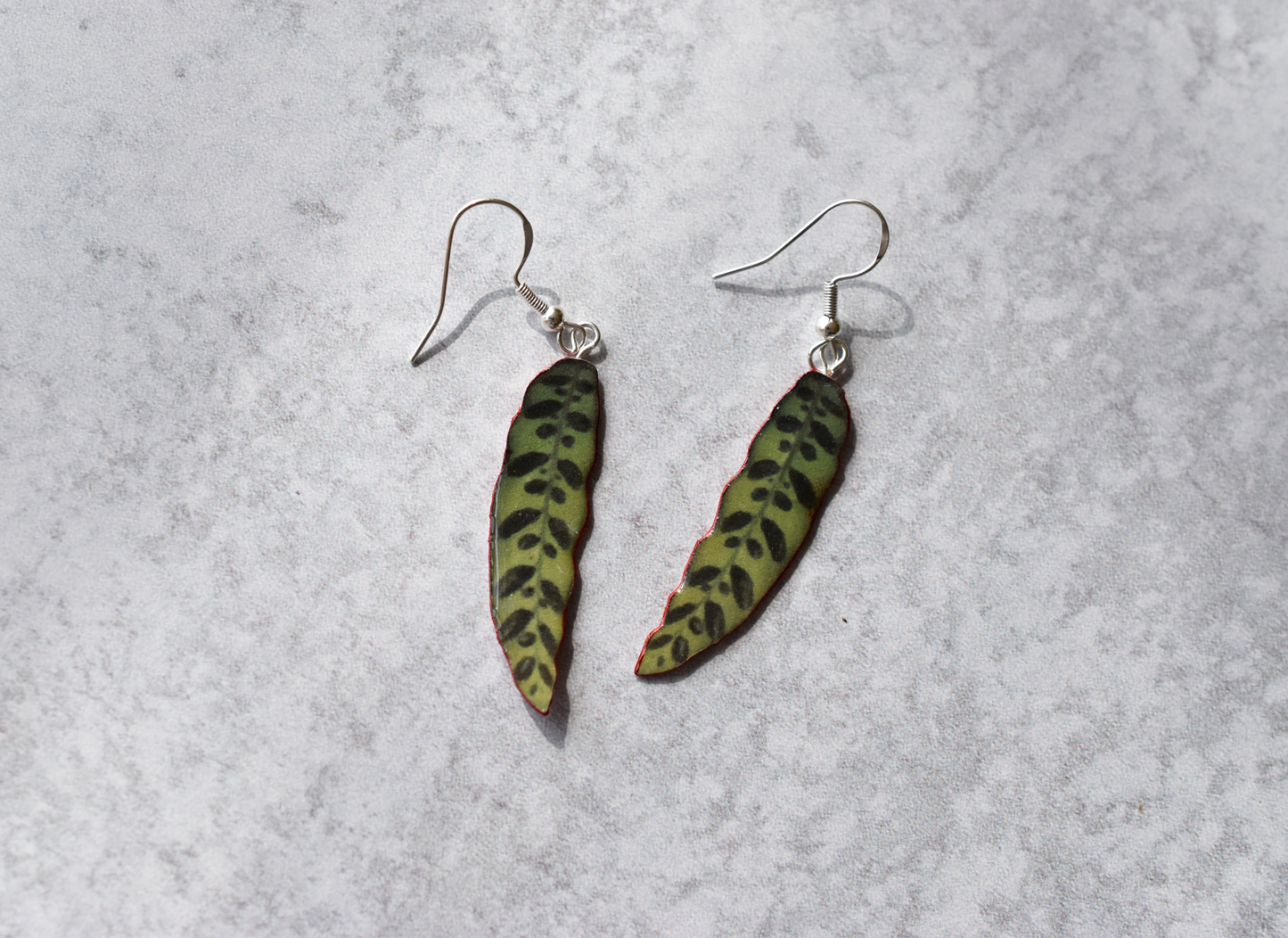 Goeppertia Insignis “Rattlesnake” Plant Earrings | Leaf Earrings