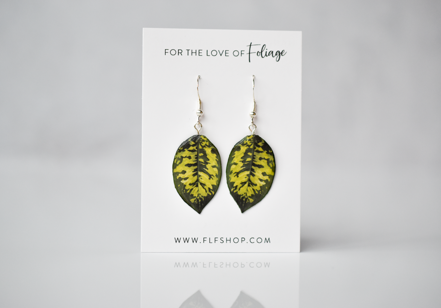 Homalomena Wallisii "Camouflage" Plant Earrings | Leaf Earrings