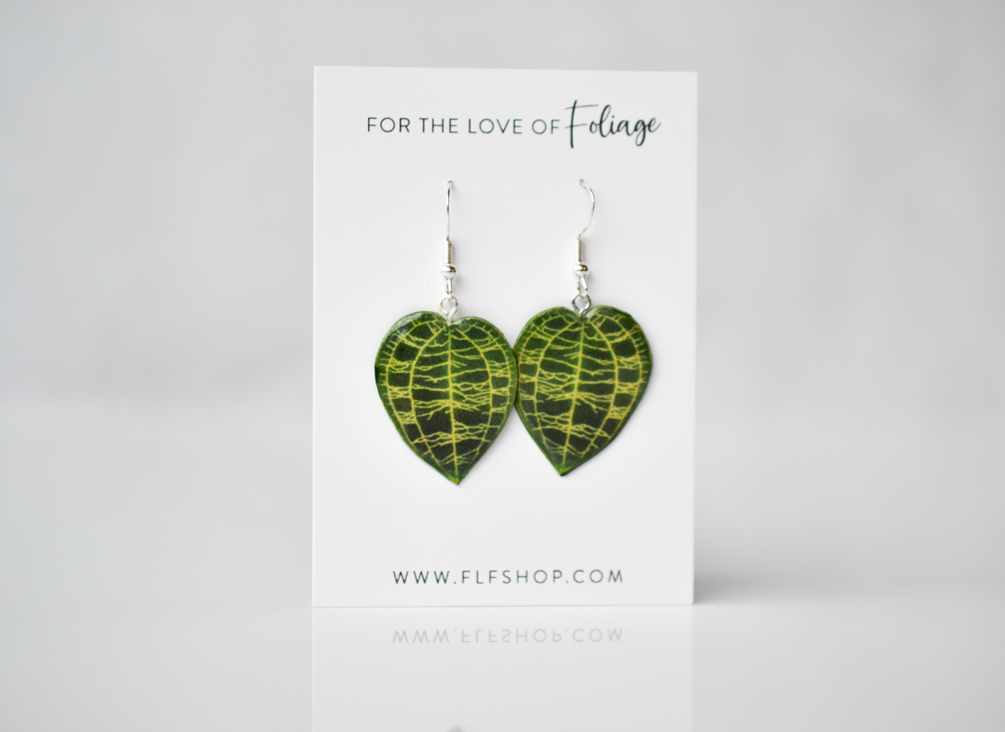 Macodes Petula Jewel Orchid Plant Earrings | Leaf Earrings