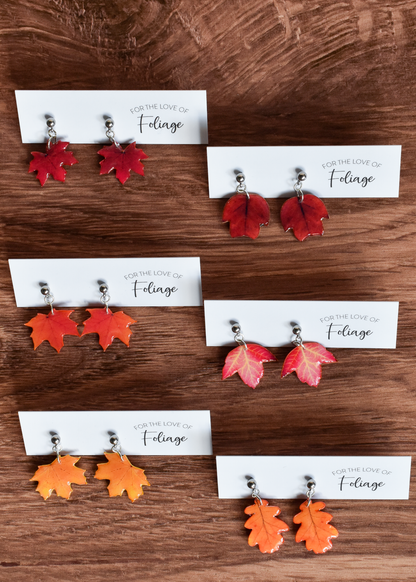 Oak Leaf Stud Plant Earrings | Leaf Earrings