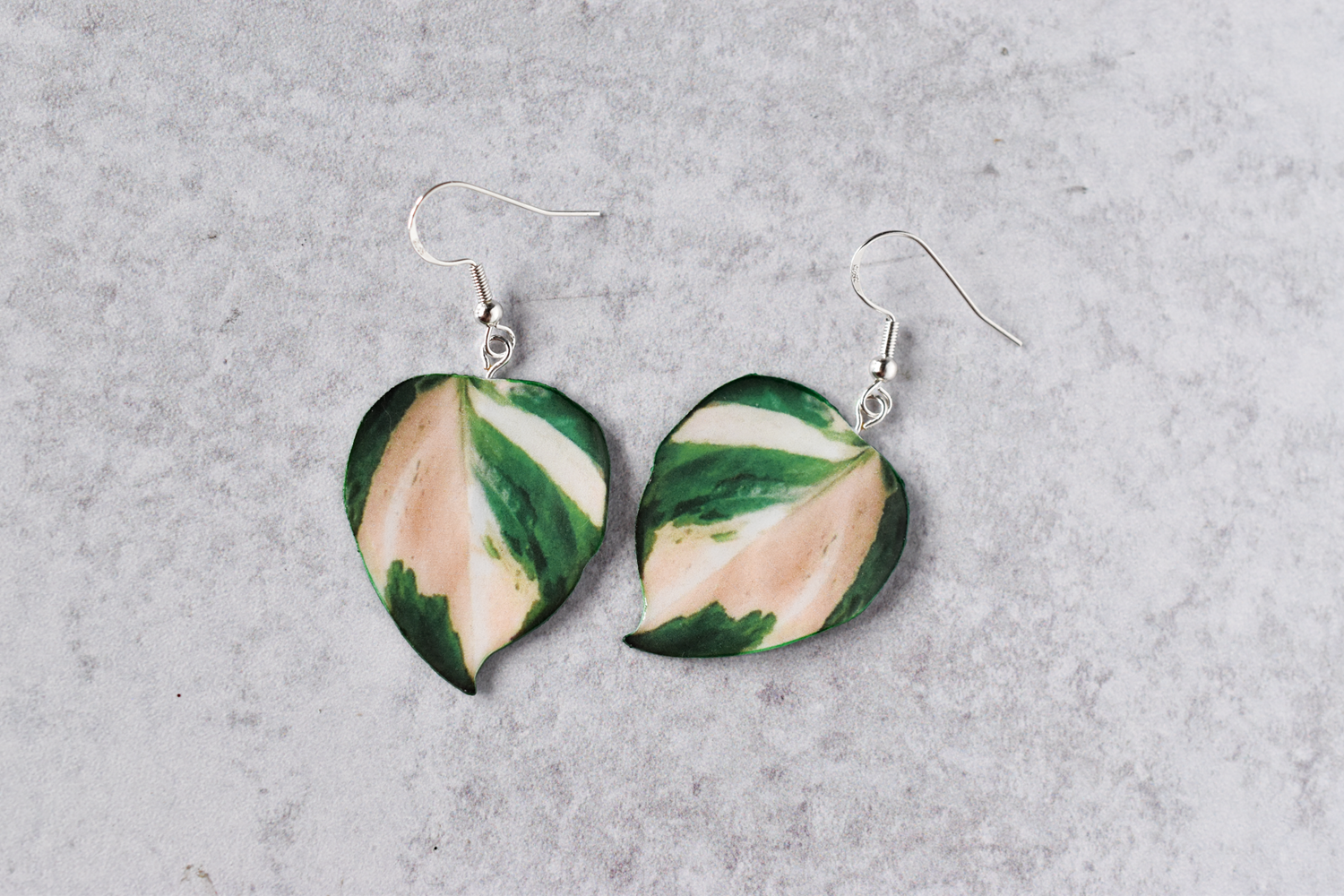 Pothos Manjula Plant Earrings | Leaf Earrings