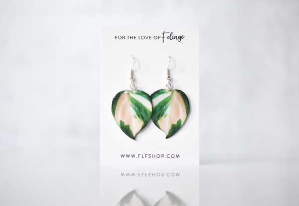 Pothos Manjula Plant Earrings | Leaf Earrings