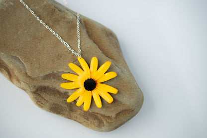 Black Eyed Susan Blossom Flower Earrings & Necklace