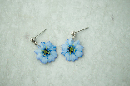 Nigella Damascena 'Love-in-a-Mist' Blossom Flower Earrings