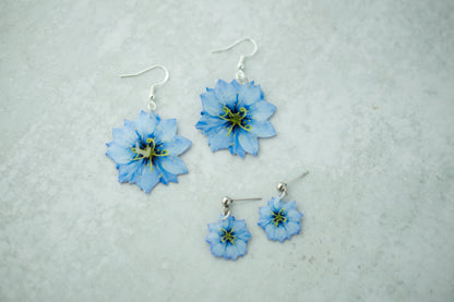 Nigella Damascena 'Love-in-a-Mist' Blossom Flower Earrings