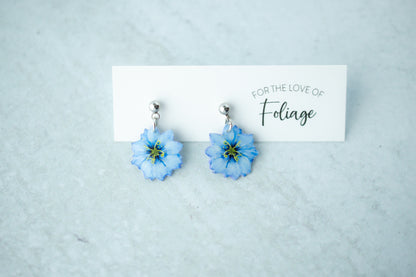 Nigella Damascena 'Love-in-a-Mist' Blossom Flower Earrings