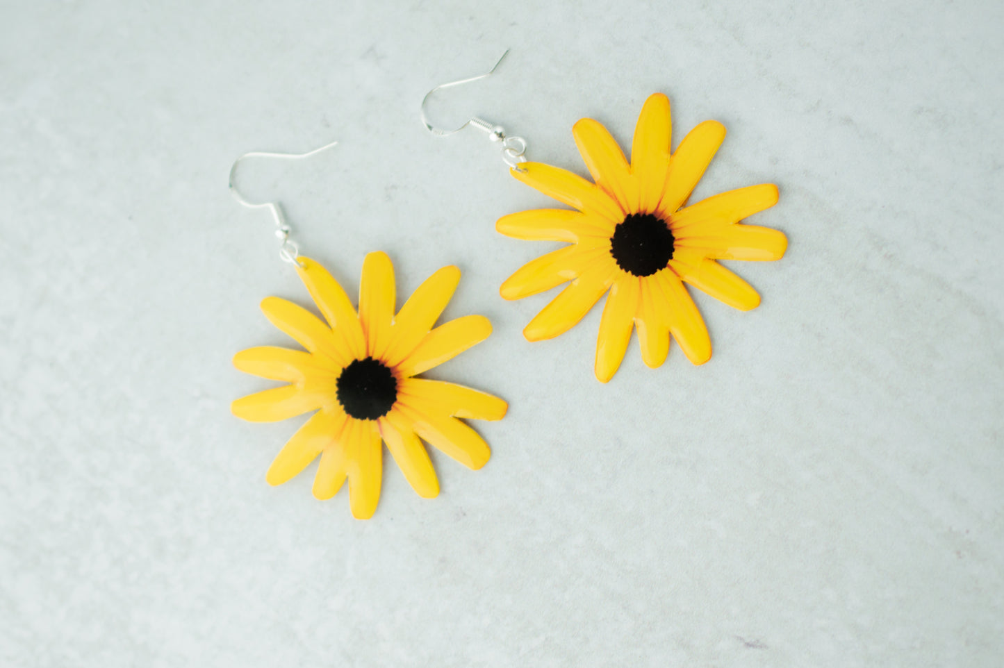 Black Eyed Susan Blossom Flower Earrings & Necklace