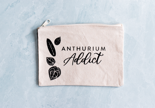 Anthurium Addict Canvas Pencil Bag |  Makeup Bag