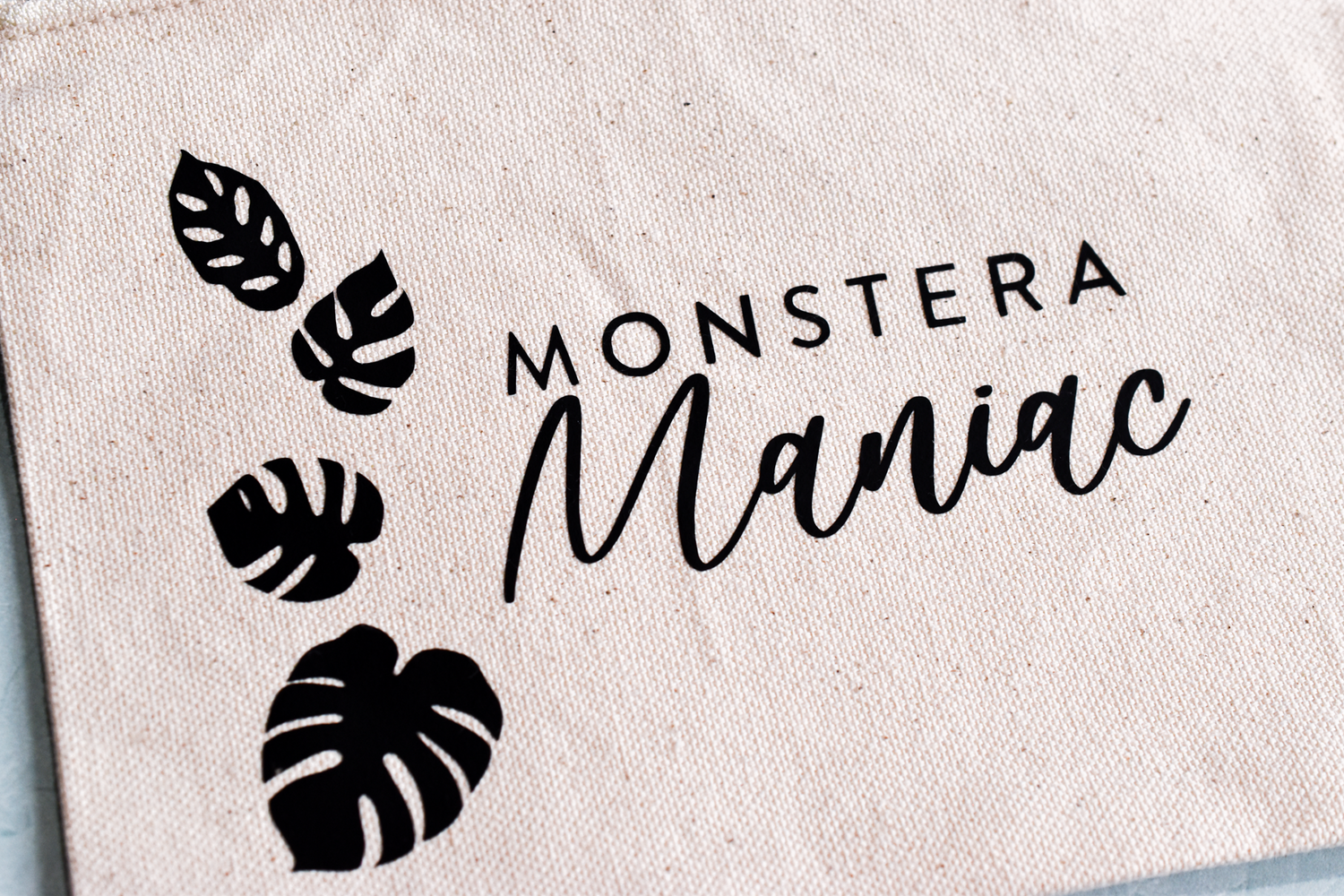 Monstera Maniac Canvas Pencil Bag |  Makeup Bag
