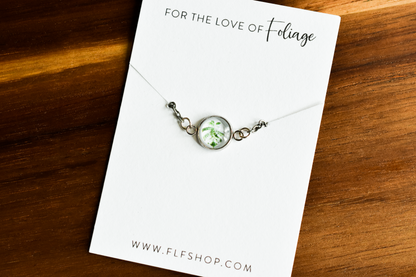Monstera Albo Marbled Bracelet | Charm Bracelet | Stackable Leaf Bracelet