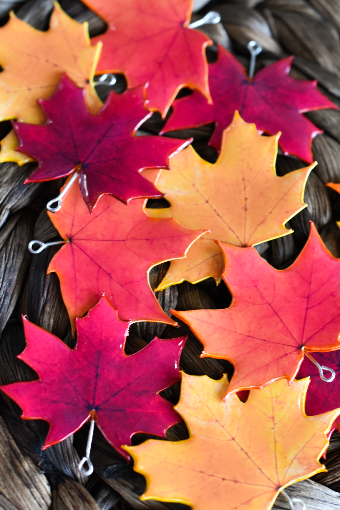 Red Maple Leaf Plant Earrings | Leaf Earrings