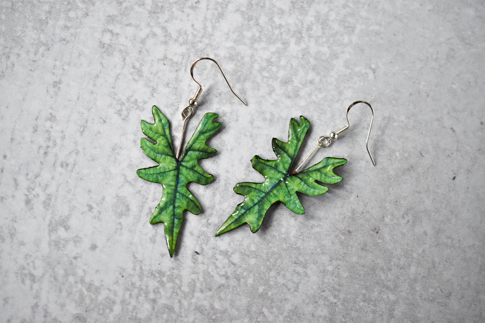 Alocasia Jacklyn Plant Earrings | Leaf Earrings