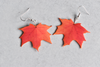 Orange Maple Leaf Plant Earrings | Leaf Earrings