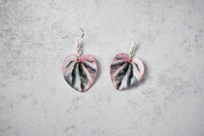 Pink Lady Peperomia Plant Earrings | Leaf Earrings