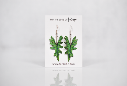 Alocasia Jacklyn Plant Earrings | Leaf Earrings