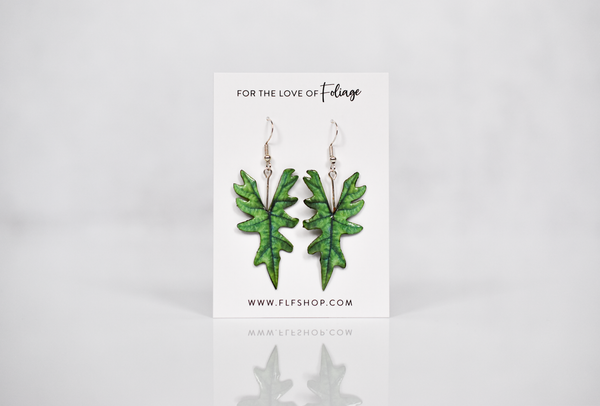 Alocasia Jacklyn Plant Earrings | Leaf Earrings