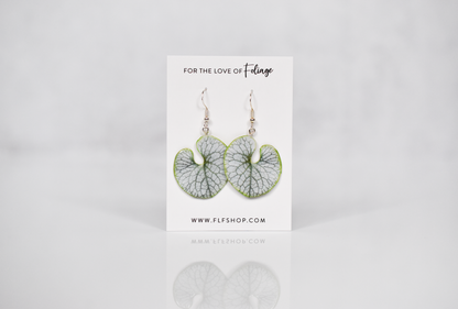 Jack Frost Bugloss Brunnera Plant Earrings | Leaf Earrings