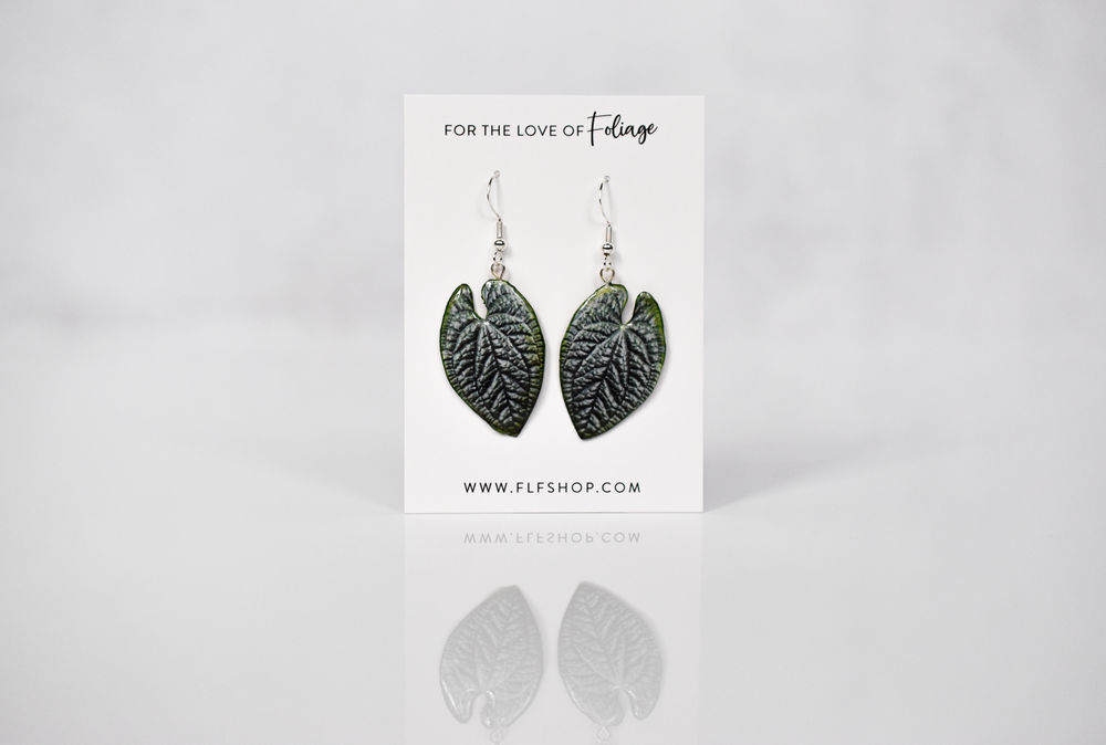 Anthurium Luxurians Plant Earrings | Leaf Earrings