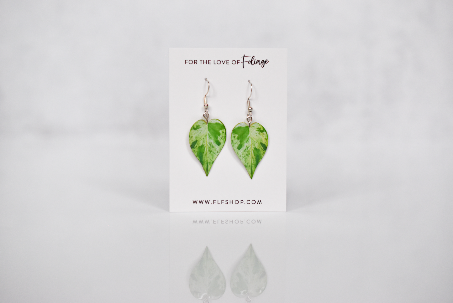Variegated Heart Leaf Philodendron Plant Earrings | Leaf Earrings