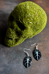 Alocasia Ninja Black Plant Earrings | Leaf Earrings