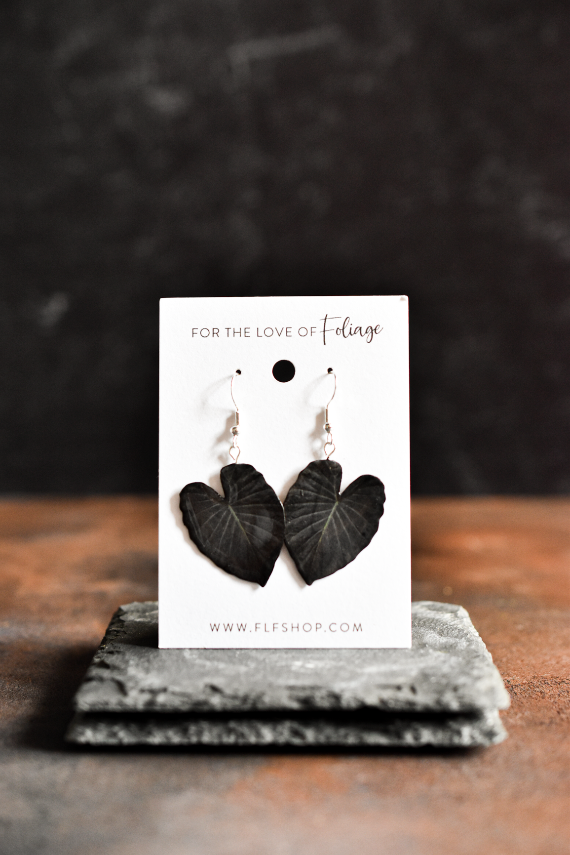 Colocasia Black Magic Witchy Plant Earrings | Leaf Earrings