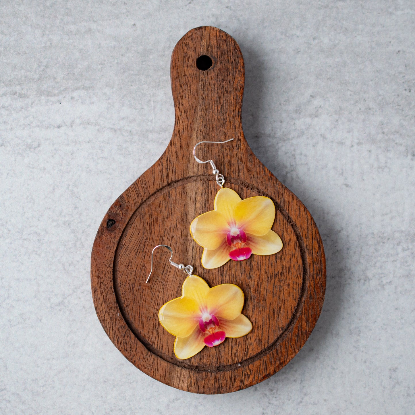 Butter Orchid Bloom Plant Earrings | Blossom Earrings