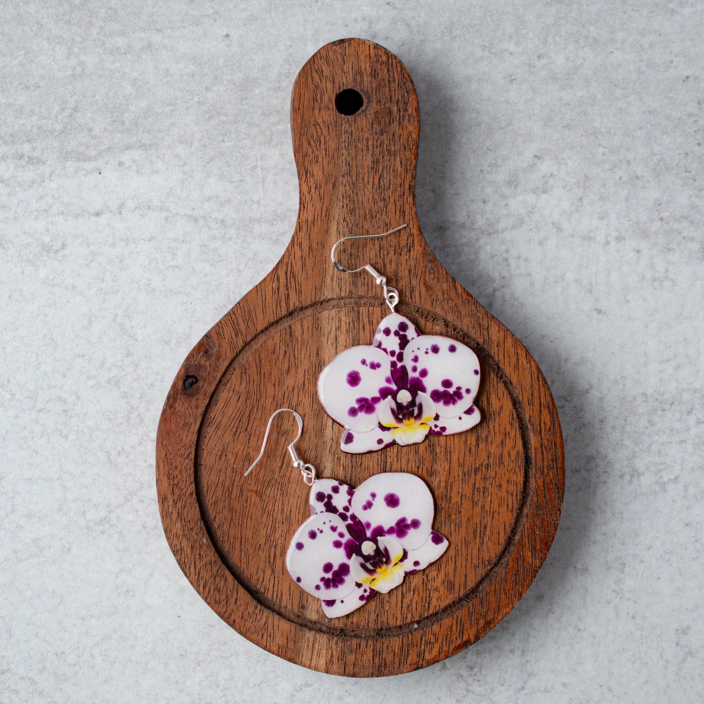 Speckled Orchid Bloom Plant Earrings | Blossom Earrings