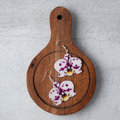 Speckled Orchid Bloom Plant Earrings | Blossom Earrings