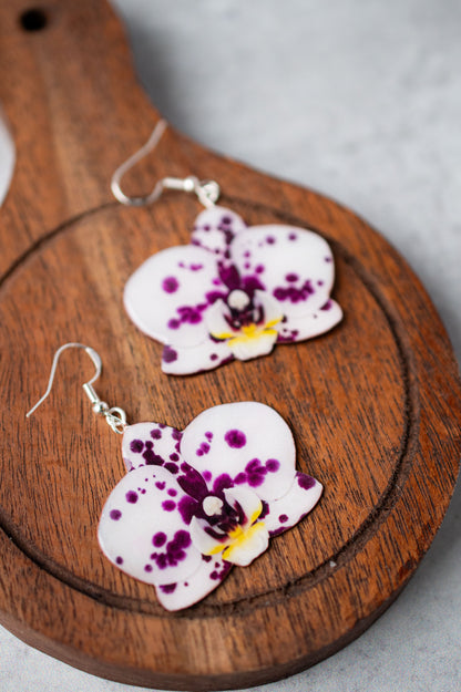 Speckled Orchid Bloom Plant Earrings | Blossom Earrings