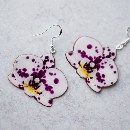 Speckled Orchid Bloom Plant Earrings | Blossom Earrings