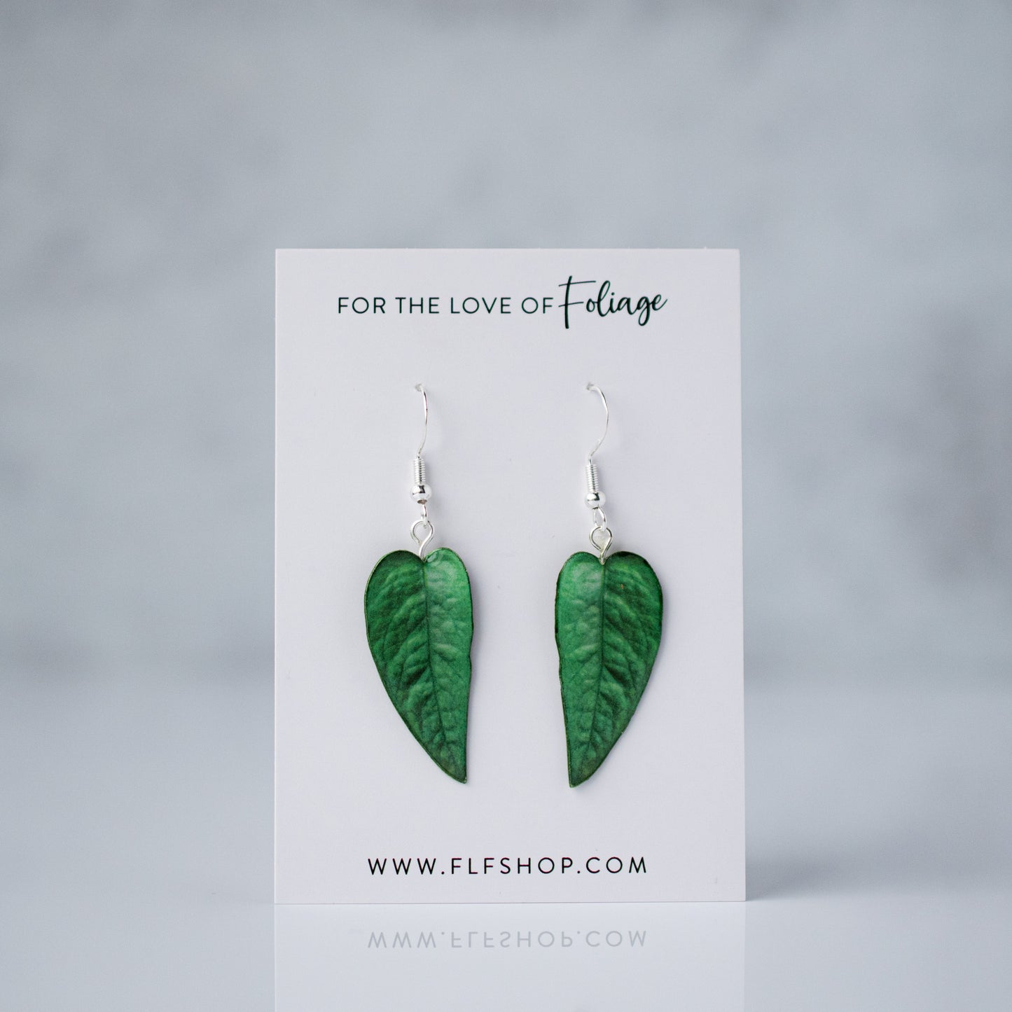 Epipremnum Pinnatum "Cebu Blue" Plant Earrings | Leaf Earrings