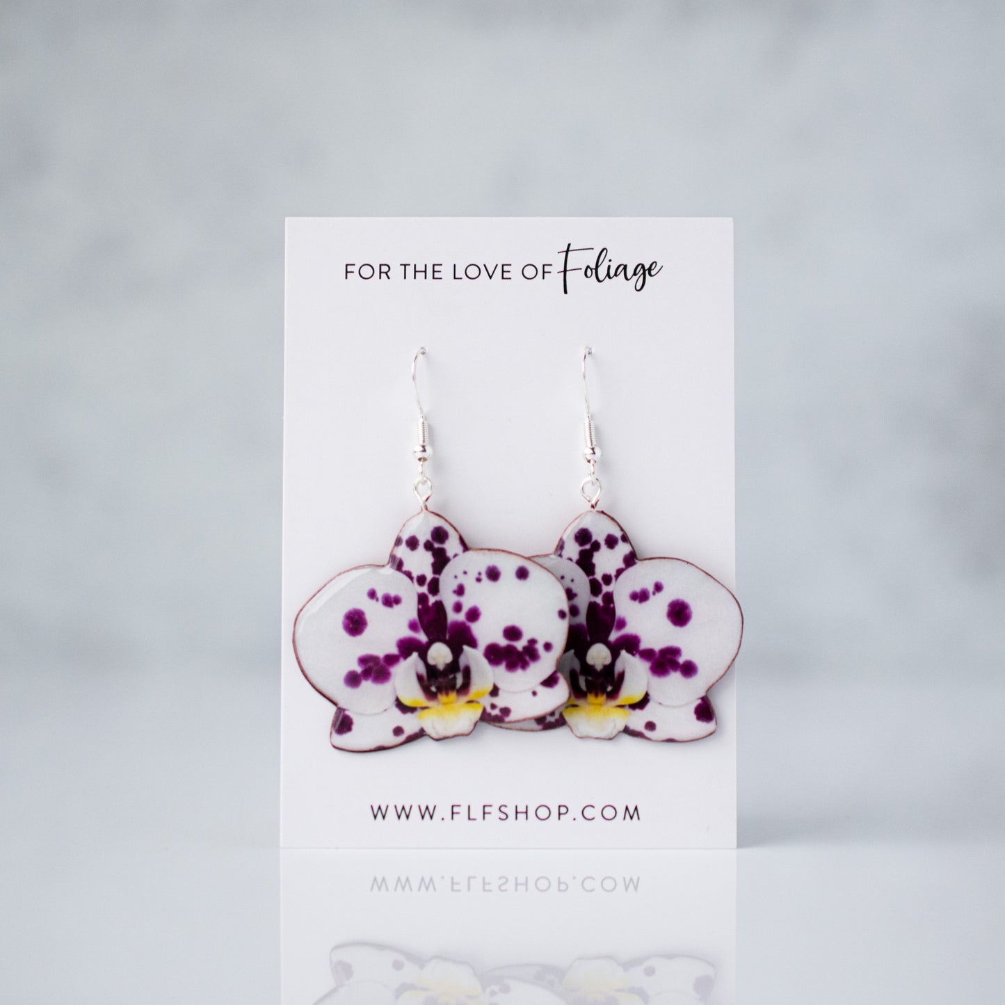 Speckled Orchid Bloom Plant Earrings | Blossom Earrings