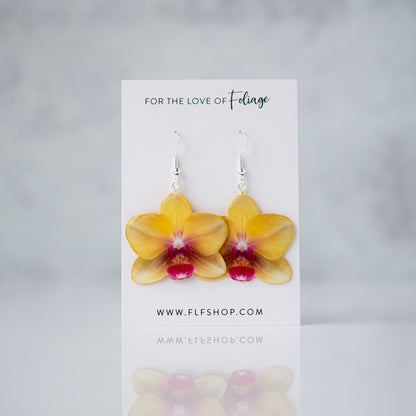 Butter Orchid Bloom Plant Earrings | Blossom Earrings