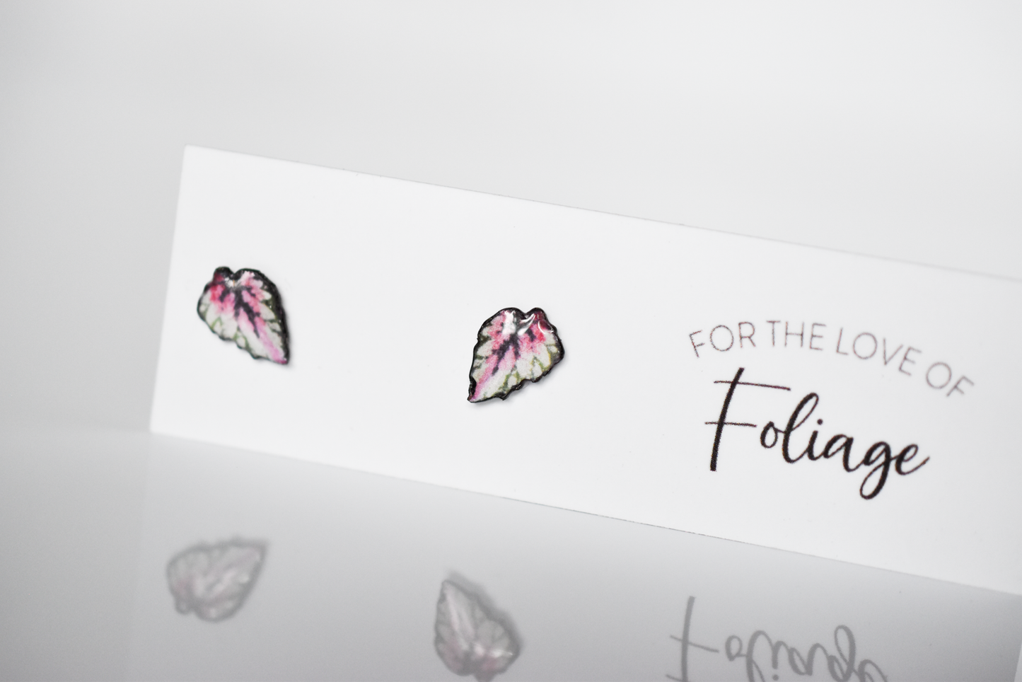 Rex Begonia Salsa Stud Earrings | Leaf Earrings