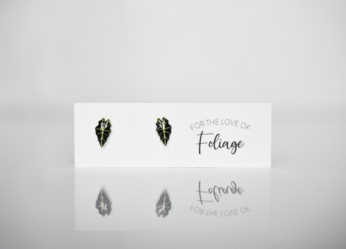 Alocasia Polly Amazonica Stud Earrings | Leaf Earrings | Orchid Earrings