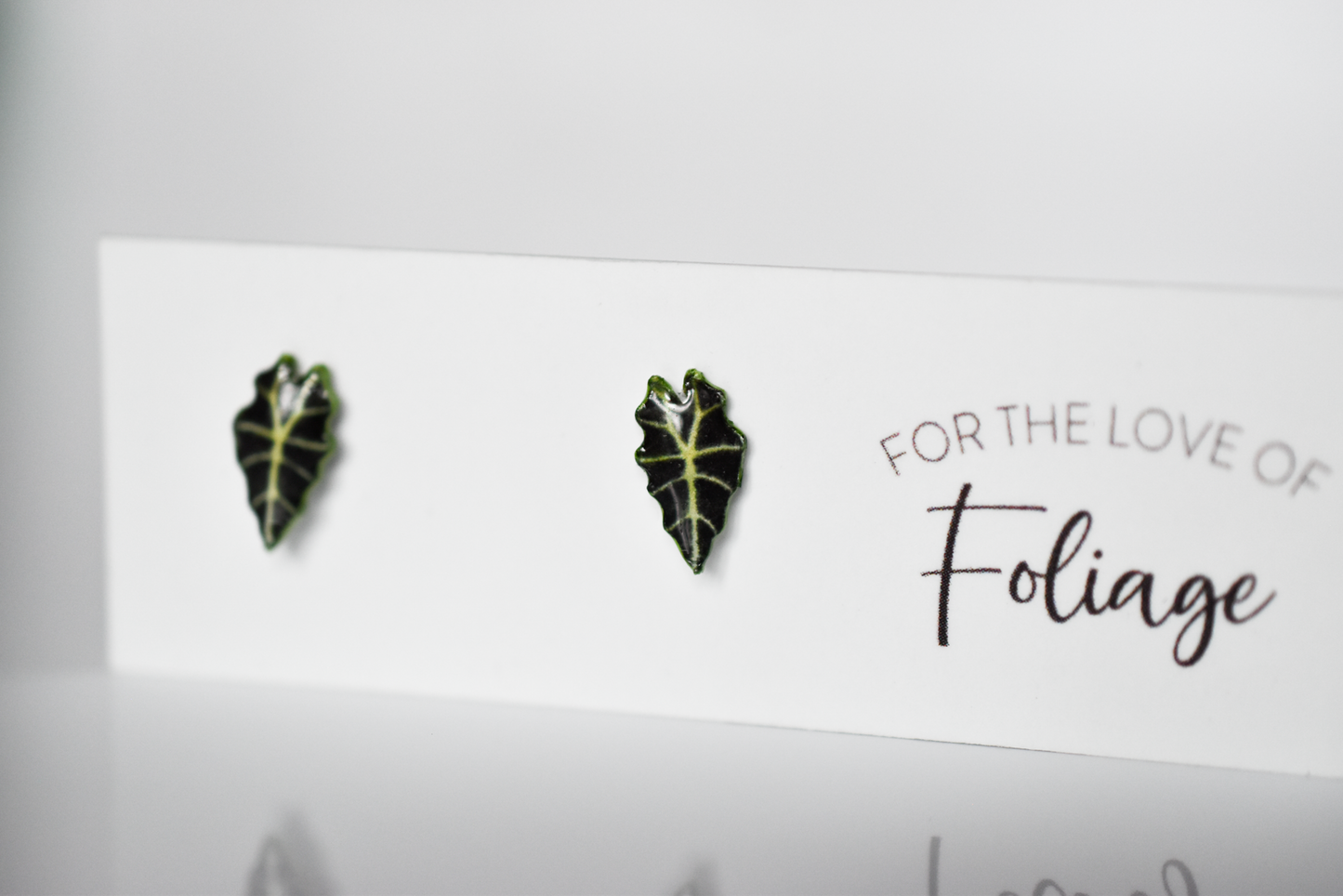 Alocasia Polly Amazonica Stud Earrings | Leaf Earrings | Orchid Earrings