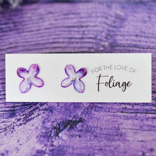 Lilac Blossom Stud Earrings | Petal Earrings | Spring Earrings