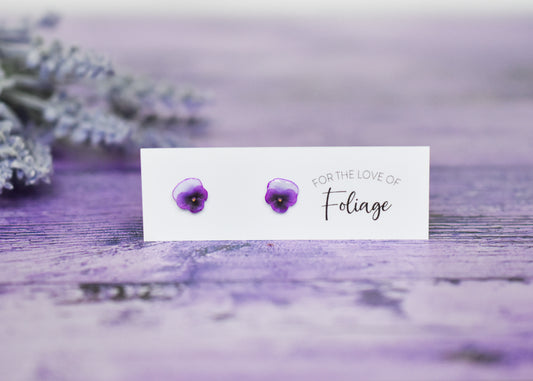 Viola Blossom Stud Earrings | Petal Earrings | Spring Earrings