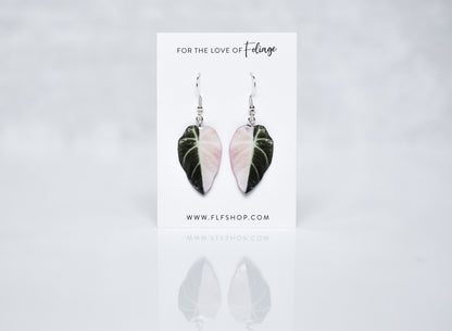Alocasia Black Velvet Half Moon Plant Earrings | Leaf Earrings