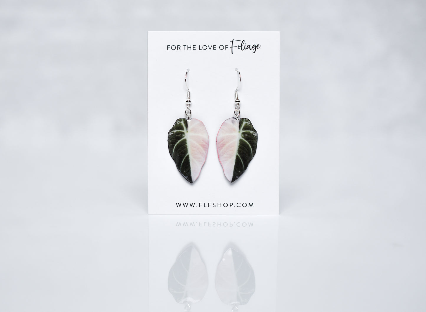 Alocasia Black Velvet Half Moon Plant Earrings | Leaf Earrings