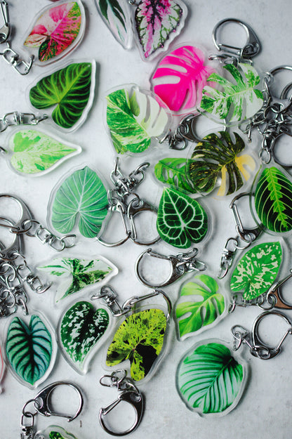 NEW Acrylic Mini Leaf Keychains