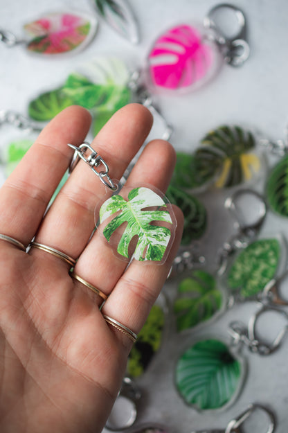 NEW Acrylic Mini Leaf Keychains