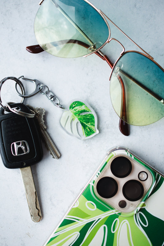 NEW Acrylic Mini Leaf Keychains