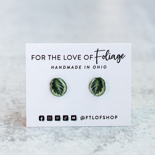 Calathea Marion Stud Earrings | Leaf Earrings