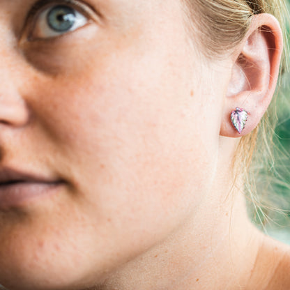 Rex Begonia Salsa Stud Earrings | Leaf Earrings